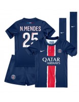 Paris Saint-Germain Nuno Mendes #25 Domácí dres pro děti 2024-25 Krátký Rukáv (+ trenýrky)